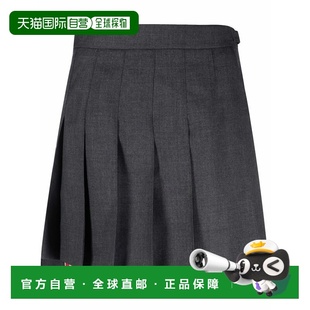 1h可退 香港直邮Thom Browne 汤姆 布朗 女士 斜纹布褶裥迷你半身
