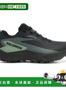 自营欧洲直邮SALOMON GENESIS男士黑色/龙舌兰绿织物缓震跑鞋