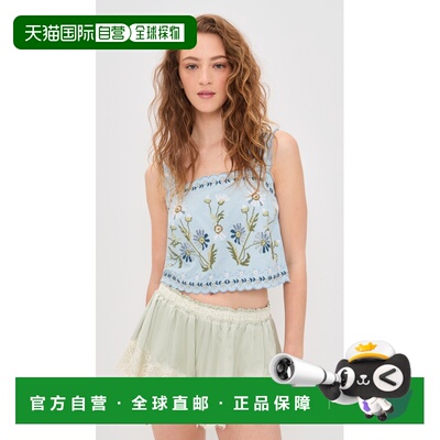 1h可退 香港直邮SEA 海洋 女士 Audra 刺绣背心上衣 blue蓝色 舒