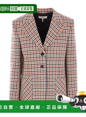 香港直邮Chloe 蔻依 女士 精裁格纹羊毛西装外套 CH25SVE51303