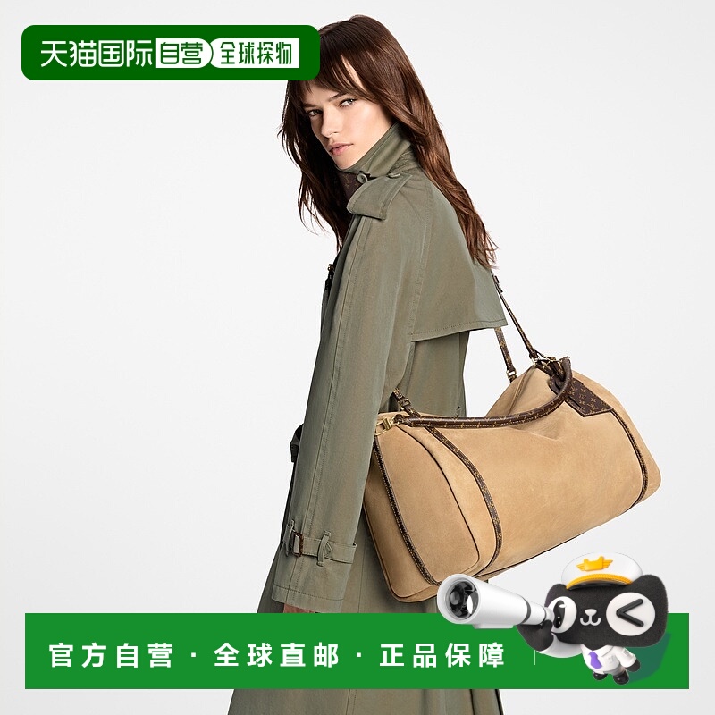 自营欧洲直邮LV路易威登 Express系列女士棕色小牛皮老花图案旅行