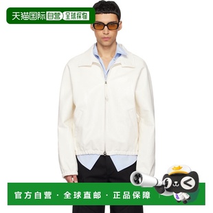 1h可退 香港直邮Courreges 男士 灰白色 Vinyl Zipped 飞行员夹克