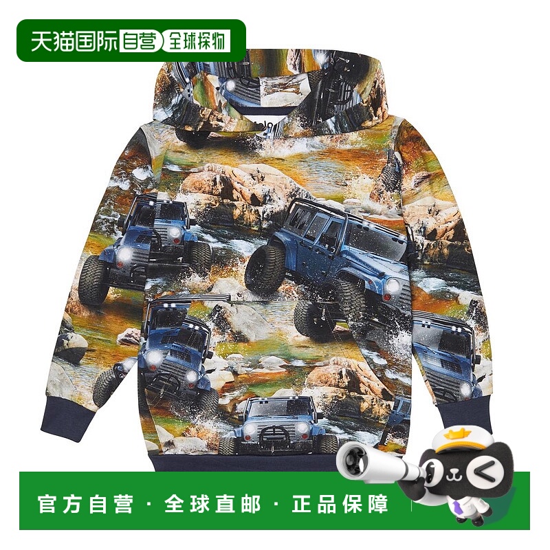 1h可退 香港直邮Molo 男童 Romo 印花棉质连帽衫童装 colorful花