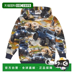 香港直邮Molo 童装 男童 印花棉质连帽衫 colorful花 Romo 1h可退