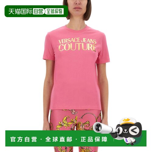 1h可退 香港直邮VERSACE JEANS 女士T恤 78HAHT01CJ00T494 SS2025