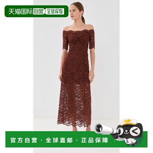 1h可退 香港直邮Rabanne 女士 蕾丝长袍连衣裙 brown棕色 舒适时