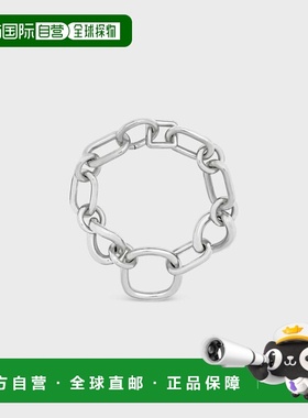 欧洲直邮CELINE（赛琳）现代纤细手链，Celine 镀铑黄铜吊饰