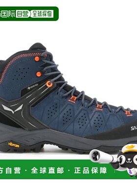 自营欧洲直邮SALEWA ALP TRAINER男士靛蓝色织物中帮徒步鞋