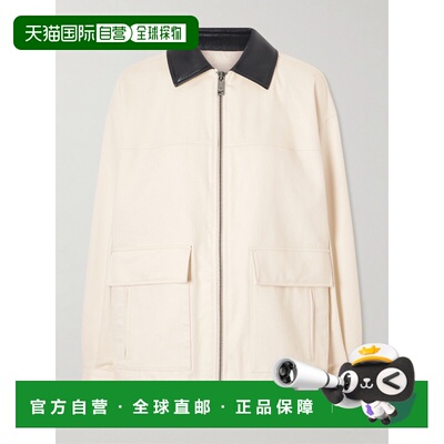 1h可退 ANINE BING 女士 Holden 皮革边棉质斜纹布夹克 A