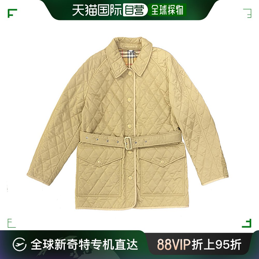 【99新未使用】欧洲直邮BURBERRY/博柏利24年新款女士驼色简约翻