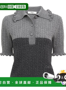 1h可退 香港直邮Chloe 蔻依 女士 短袖Polo毛衣 CH25WMP41570开衫