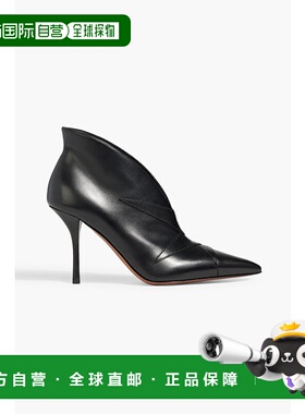 1h可退 香港直邮Alaia 女士 皮质短靴 AA3B090CK225BL black黑色
