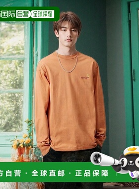 自营欧洲直邮Carhartt Wip 男士橙色棉长袖T恤针织