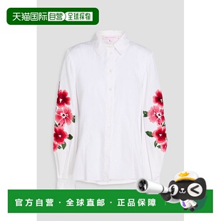 1h可退 香港直邮CAROLINA HERRERA 女士 刺绣棉混纺府绸衬衫 R251