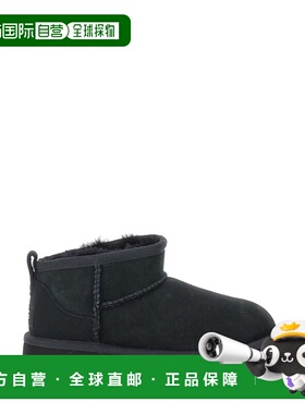 1h可退 香港直邮Ugg 女童 ‘Ultra Mini’ UGG 黑色绒面革婴儿女