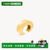 自营欧洲直邮YSL圣罗兰 女士黄铜金色金属锤纹质感开口手镯