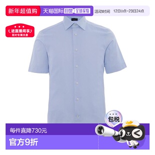 【99新未使用】香港直邮Zegna 经典领口翻领短袖衬衫 8MS0JI703