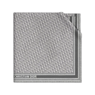 自营1h可退 欧洲直邮Dior/迪奥女士丝巾围巾披肩灰色舒适经典简约