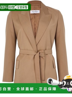自营欧洲直邮MAXMARA麦丝玛拉 Talento女士胡桃木色羊毛短款西装