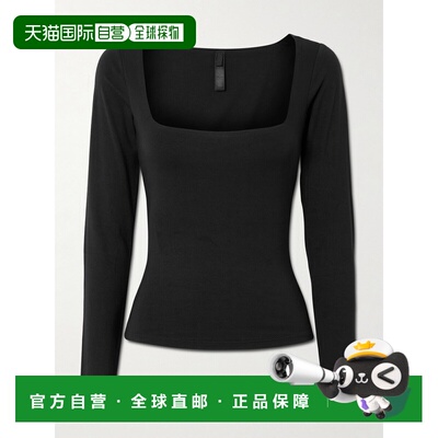 香港直邮SKIMS 女士 Layers - Obsidian 光滑方形领上衣 LSLST102
