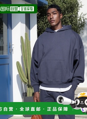 香港直邮ASOS 男士 premium 400gsm 设计重身级宽松款连帽衫(灰色