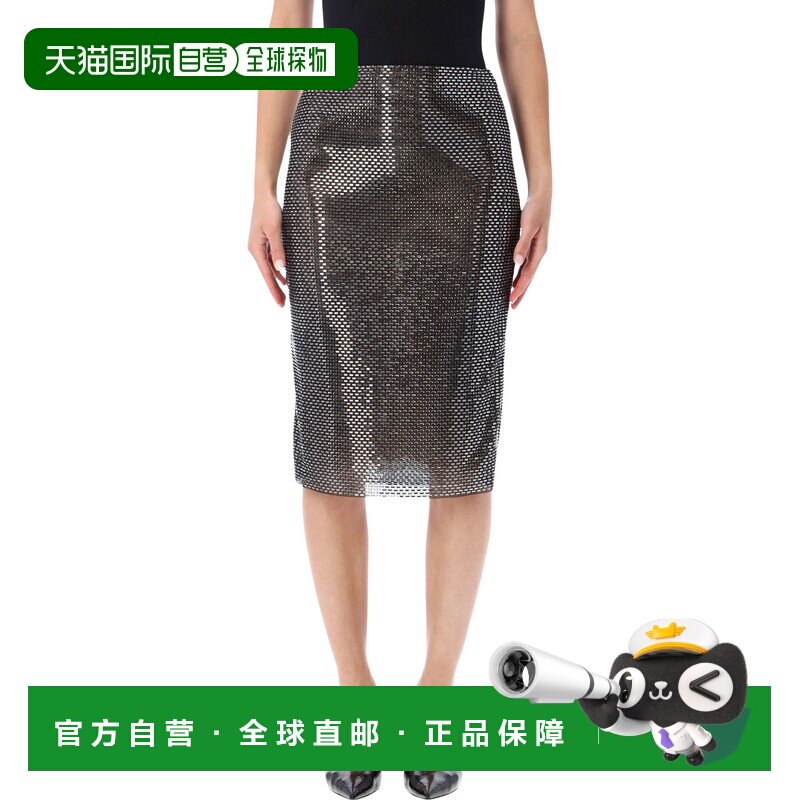 香港直邮Self-Portrait 女士 人造钻石中长半身裙 SS26169MSKBBLA