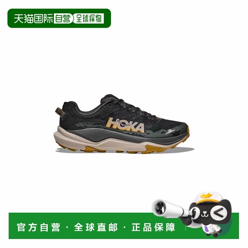自营欧洲直邮Hoka Torrent 4 男士黑色/沥青灰网眼越野跑鞋运动鞋