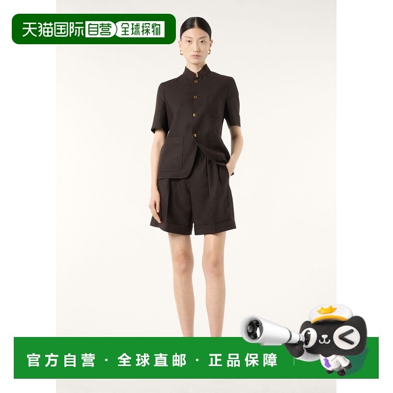 自营欧洲直邮Loro Piana 女士亚麻褐色休闲裤短裤,女装/女士精品,休闲裤,淘宝优惠券,粉丝福利购,淘宝优惠卷