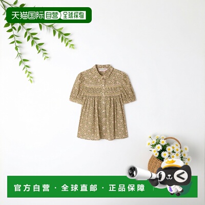 欧洲直邮Bonpoint小樱桃 Laurence Liberty印花有机棉女童衬衫