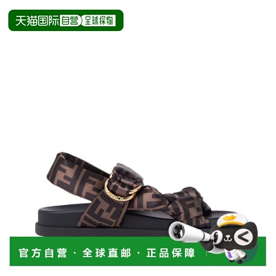 1h可退 香港直邮Fendi 芬迪 女士 Feel FF 缎面凉鞋 8X8772AE7S