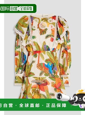 香港直邮FARM RIO 女士 荷叶边印花瑞士圆点棉质迷你连衣裙 30058