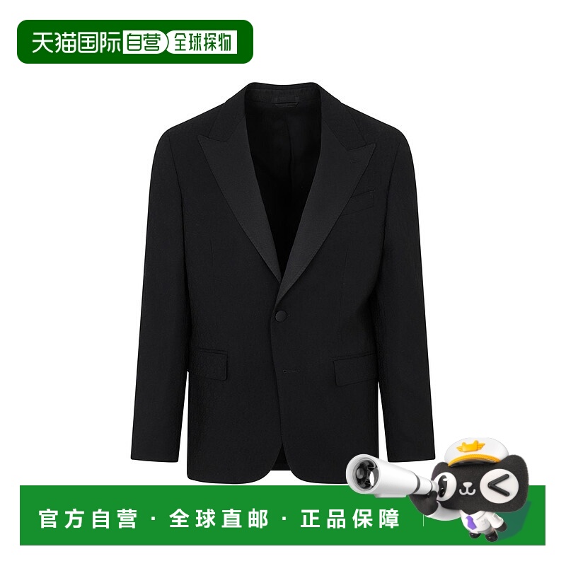 1h可退 香港直邮Etro 艾特罗 男士 黑色弹力羊毛西装外套 1G55301