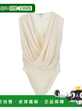 1h可退 香港直邮alaia 女士 白色连帽粘胶纤维上衣 AA9B0426J090C
