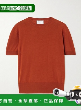 香港直邮Saint Laurent 圣罗兰 女士 红色羊毛针织衫 841336Y76UO