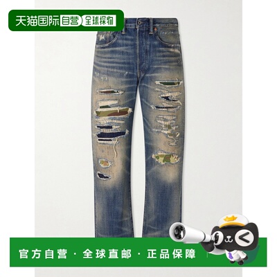 香港直邮ralph lauren rrl 拉夫 劳伦RRL 男士 磨破直筒牛仔裤 78