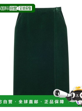 香港直邮Saint Laurent 棉质天鹅绒中长裹身裙 826769Y580T半身裙