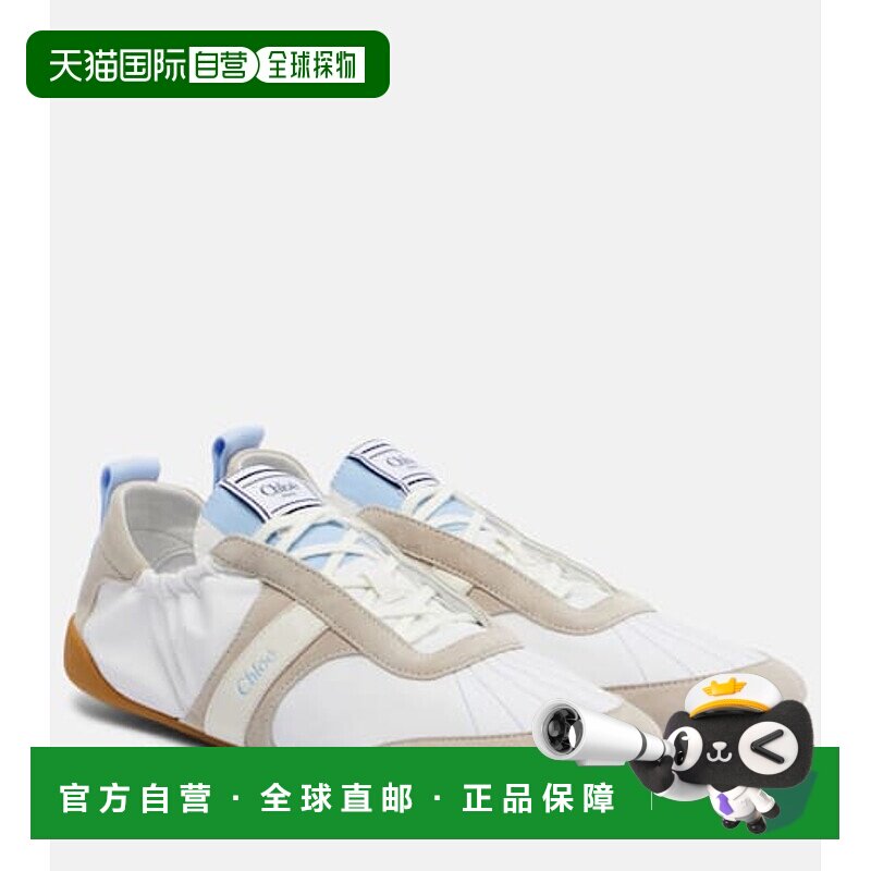 1h可退 香港直邮Chloe 蔻依 女士 Kick 山羊皮边运动鞋 white白色