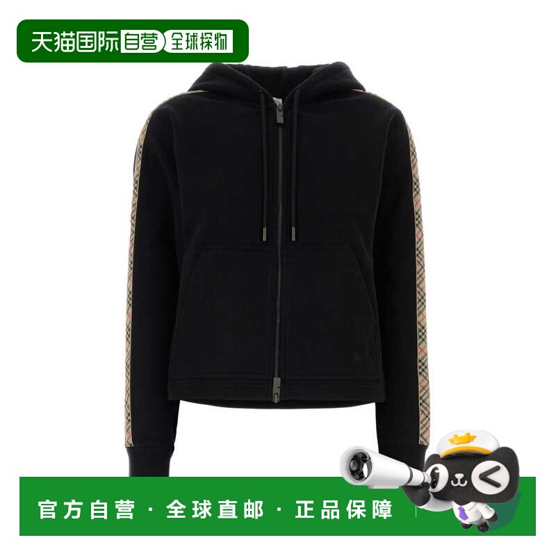 1h可退 香港直邮Burberry 巴宝莉 女士 黑色毛线衫 8121158帽衫
