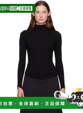 1h可退 香港直邮Courreges 女士 黑色 Circle Mockneck 针织衫 32