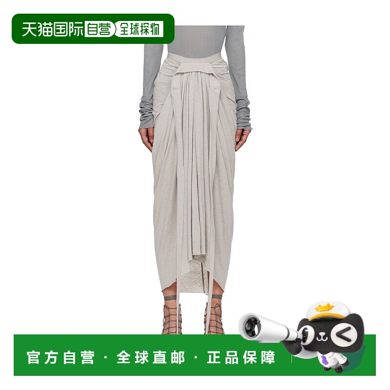 1h可退 香港直邮Rick Owens 松紧腰半身裙 RP02E4384JR