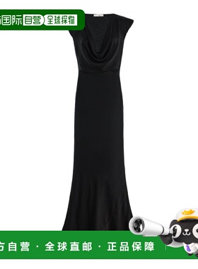 1h可退 香港直邮The Row 女士 Tefra 垂褶缎面礼服 black黑色 舒