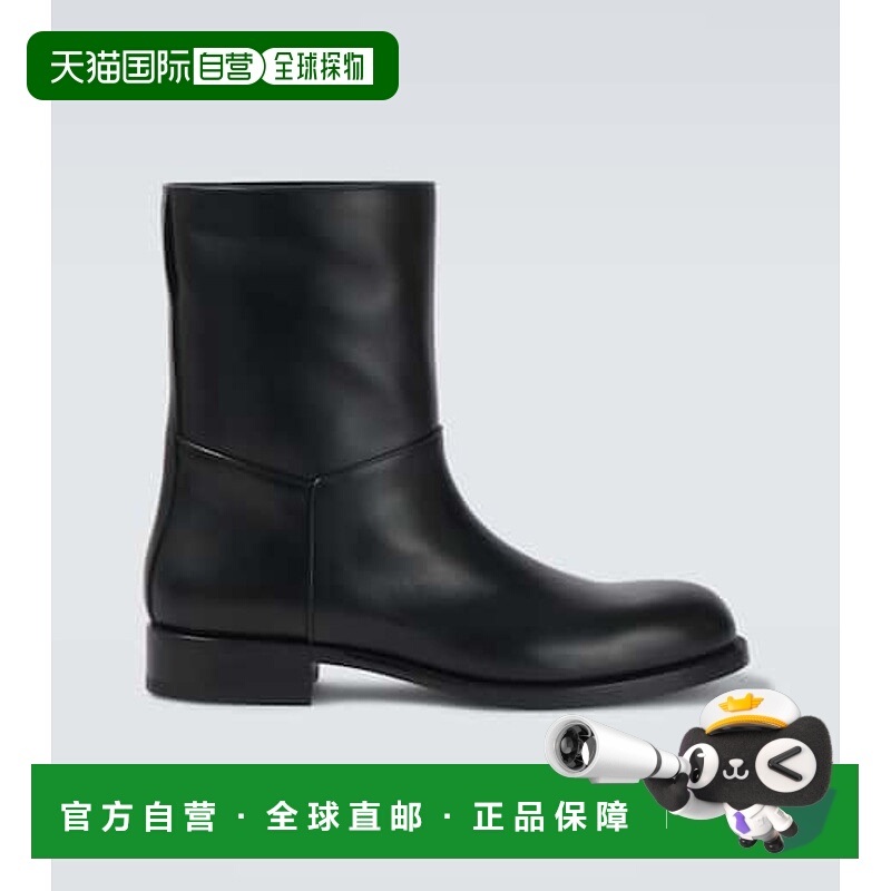 1h可退 香港直邮The Row 男士 Nobilis 皮质短靴 black黑色 舒适