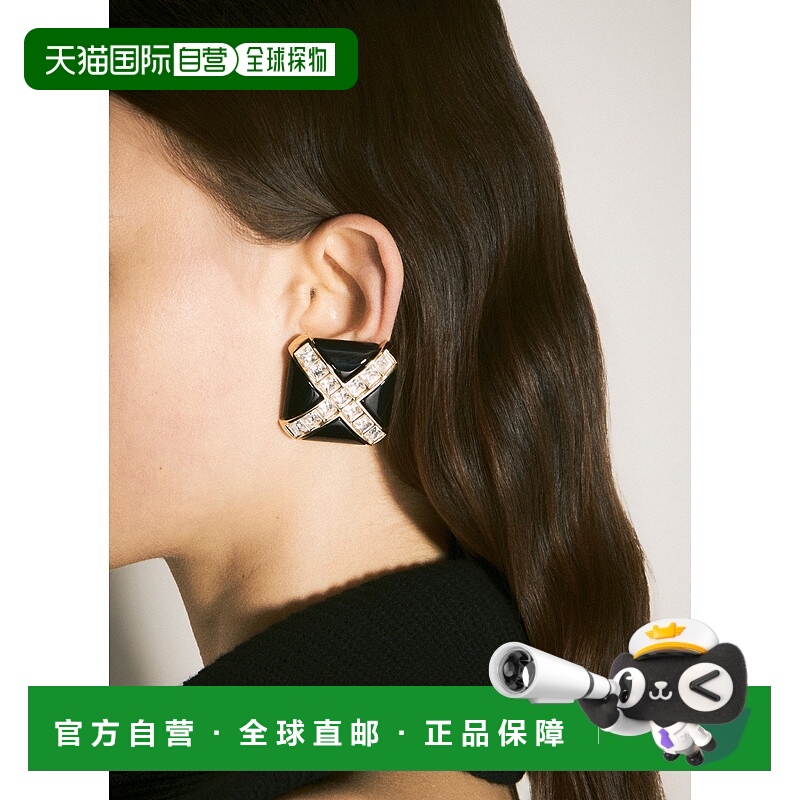 香港直邮Saint Laurent 圣罗兰 女士 水晶十字耳环 805022Y15VR