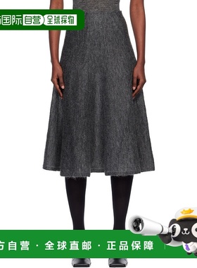 1h可退 香港直邮Alaia 女士 灰色 Mohair Knit Circle 半身裙 AA9