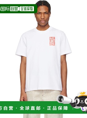 1h可退 香港直邮Casablanca 男士 白色 Gothic Logo T恤 MS25JTS0