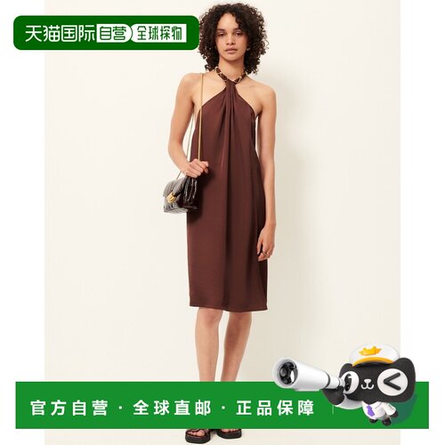 自营欧洲直邮Sessun思溯 Eira女士摩卡色粘胶纤维围巾式连衣裙