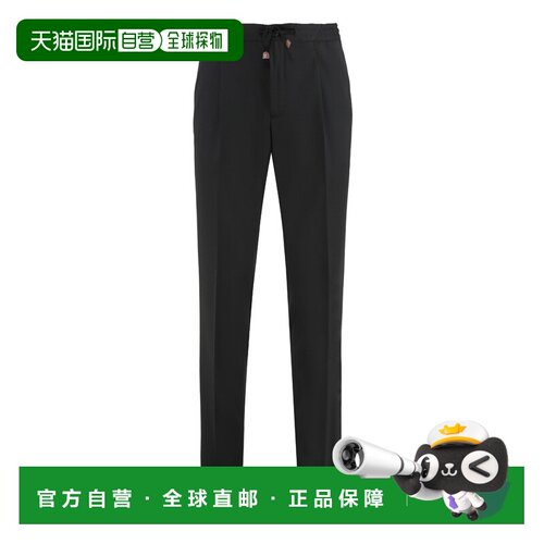 SLOWEAR 男士休闲裤 1T007810168990 AW2025 黑色 Tapered fit wo