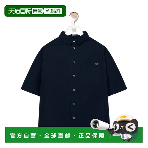 香港直邮LOEWE 男士衬衫 H526Y05XB39602 AW2026 蓝色 短袖衬衫