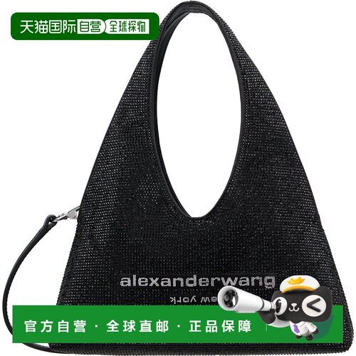 香港直邮Alexander Wang 亚历山大 王 女士 黑色迷你 Pike Crysta