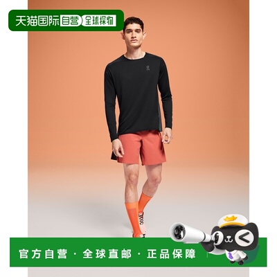 自营欧洲直邮On昂跑Performance男士黑色/曜石黑再生聚酯长袖T恤